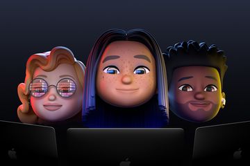 Three memoji looking at Macbooks