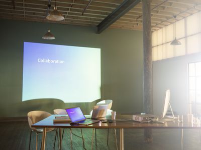 Laptop connected to a projector