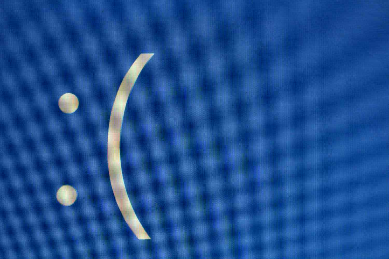 Frown face from blue screen of death