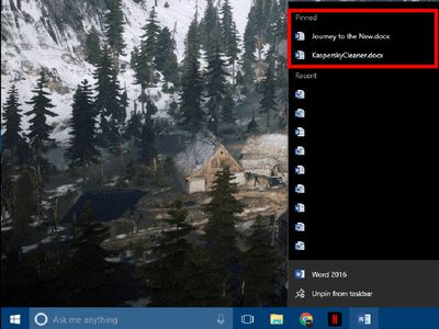 Windows 10 Taskbar screenshot