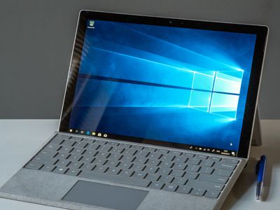 A photo of a Microsoft Surface Pro open and sitting on a desk