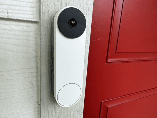 Google Nest Doorbell on front door